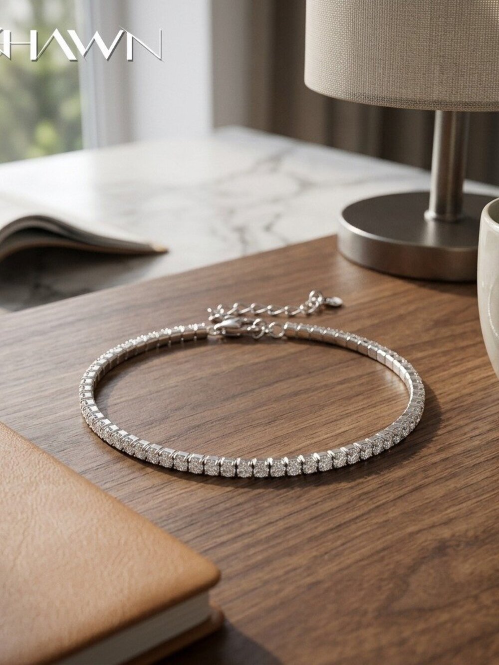 Mens Moissanite Tennis Bracelet S925